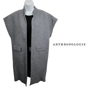 Anthropologie Gray Open-Front Cardigan